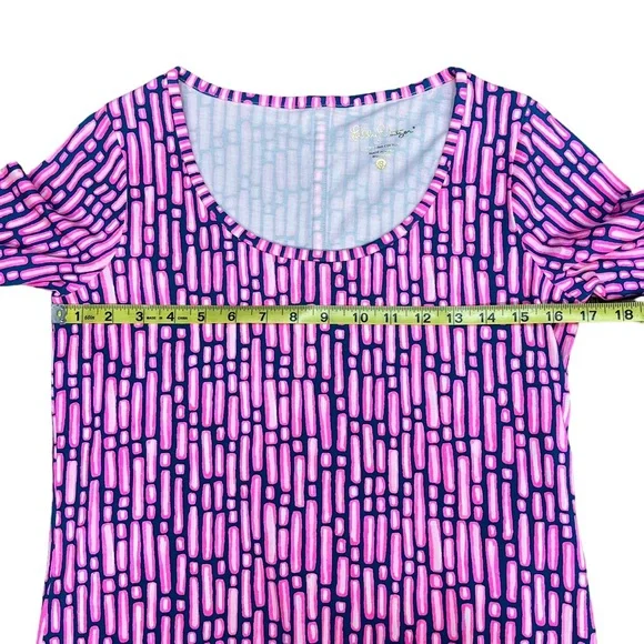 Lilly Pulitzer Beacon Dress Small Mandevilla Pink Slathouse Stripe Engineer - Picture 8 of 9